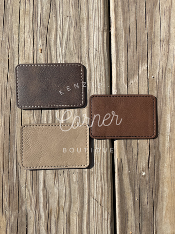 Blank laserable leatherette Rectangle patch