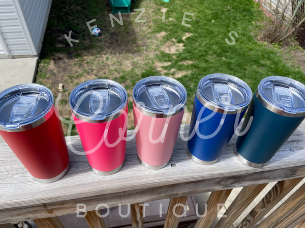 Blank powder coated 20 oz regular tumbler