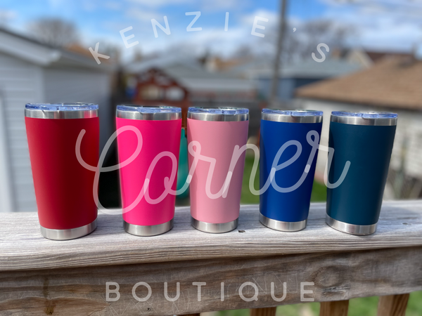 Blank powder coated 20 oz regular tumbler