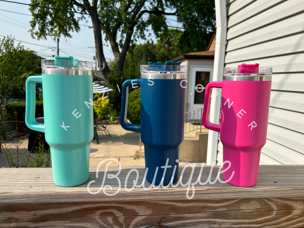 40oz Tumbler with Handle - Powder Coated – The Tumbler Supply Store