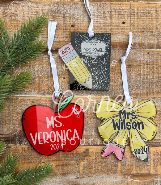 Blank Acrylic teacher ornaments