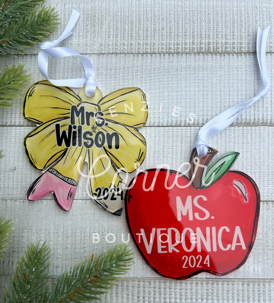 Blank Acrylic teacher ornaments