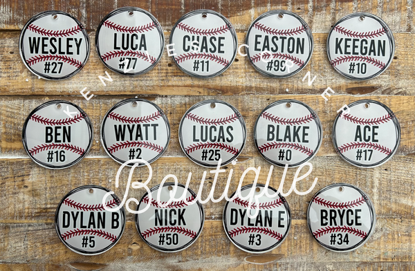 Customized Sport bag tag softball, basketball, baseball, soccer, volleyball, golf