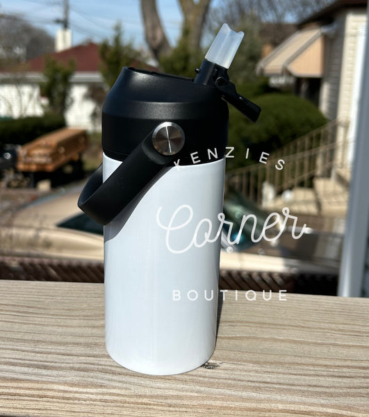 Blank 12 oz water bottle with STRAW lid tumbler for sublimation