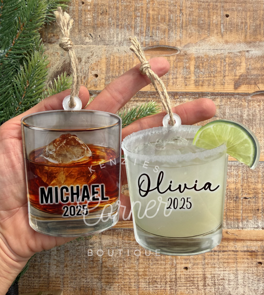 Blank Acrylic espresso martini and other cocktail ornaments