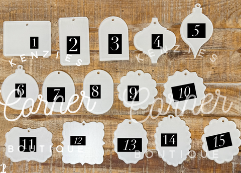 Blank Acrylic Ornament or bag tag shapes