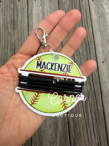Blank Acrylic scrunchi ponytail holder bag tag