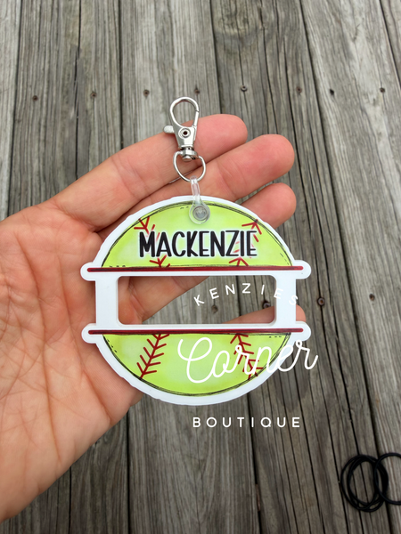 Blank Acrylic scrunchi ponytail holder bag tag