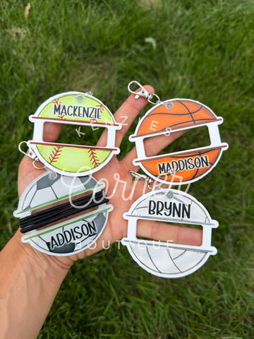 Blank Acrylic scrunchi ponytail holder hair tie bag tag