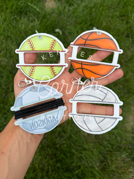 Blank Acrylic scrunchi ponytail holder bag tag