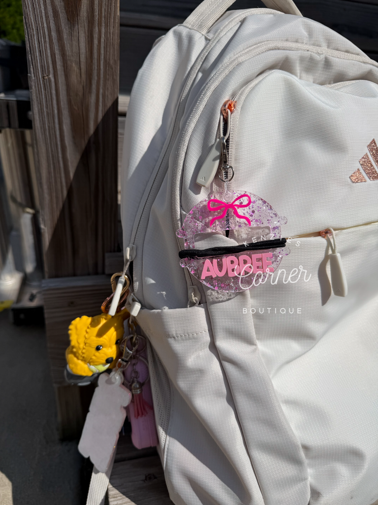 Customized Hair tie pony holder 3D acrylic bag tags (ONLY THE TWO OPTIONS IN THE PHOTO)