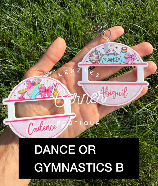 Customized Acrylic scrunchi ponytail pony holder hair tie bag tag