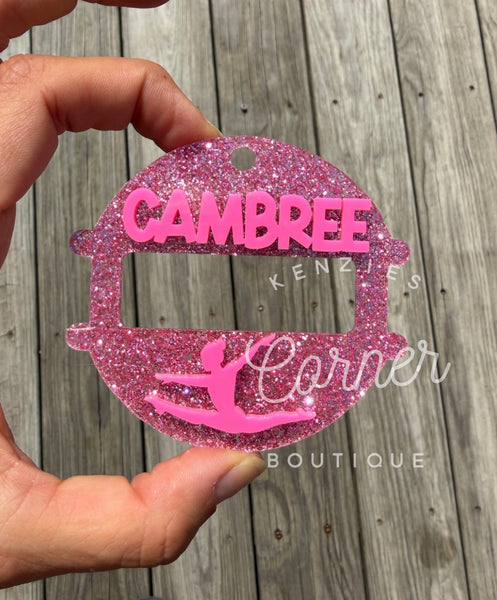 Customized Hair tie pony holder 3D acrylic bag tags