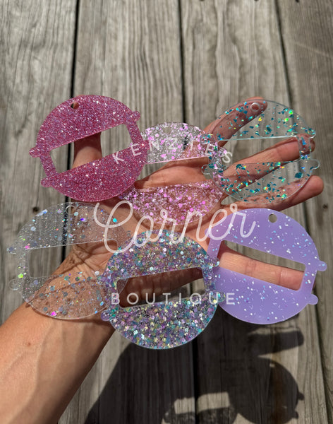 Customized Hair tie pony holder 3D acrylic bag tags