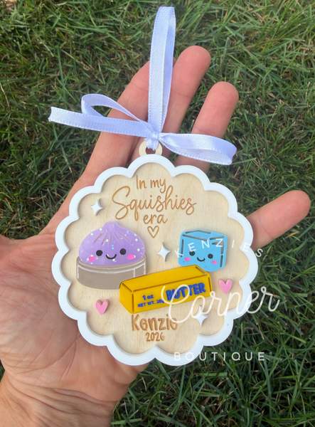 Customized Squishy wood and acrylic ornament