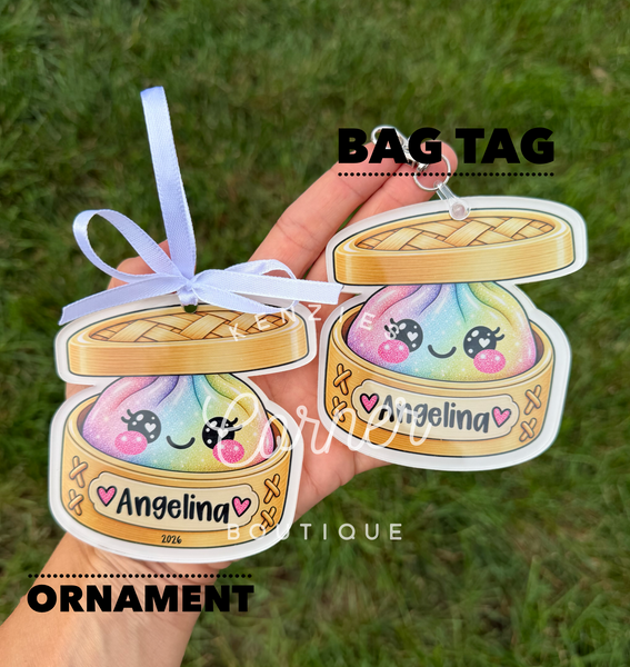 Customized dumpling ornament or bag tag