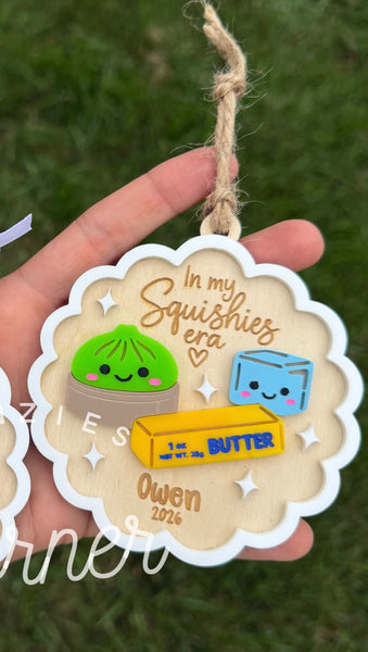 Customized Squishy wood and acrylic ornament