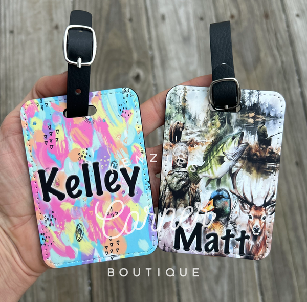 Blank sublimation faux leather double sided Luggage tag