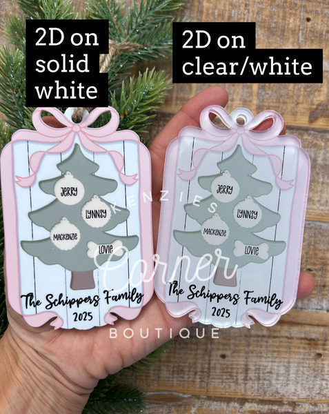 Blank Acrylic MM Christmas tree with ornaments Ornament 24 HOUR SALE!!