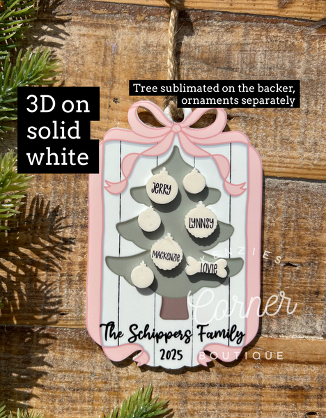 Blank Acrylic MM Christmas tree with ornaments Ornament 24 HOUR SALE!!