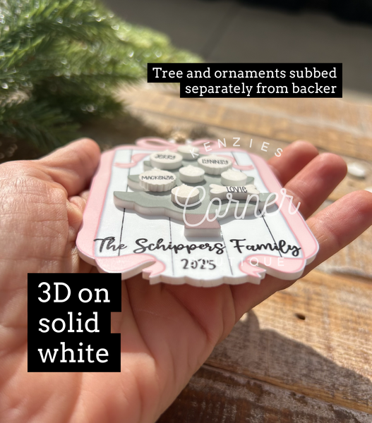 Blank Acrylic MM Christmas tree with ornaments Ornament 24 HOUR SALE!!