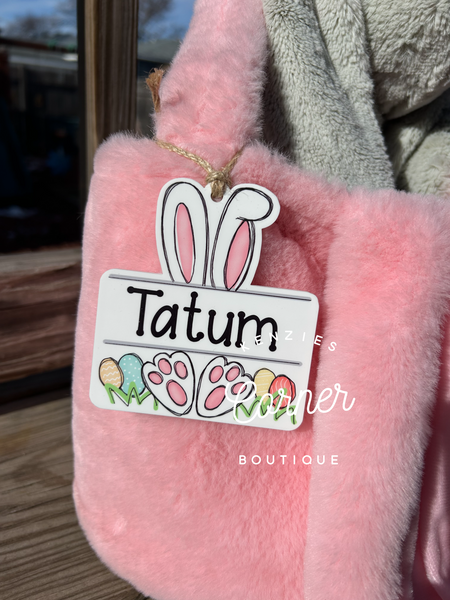 Blank Acrylic name plate bunny Easter tag