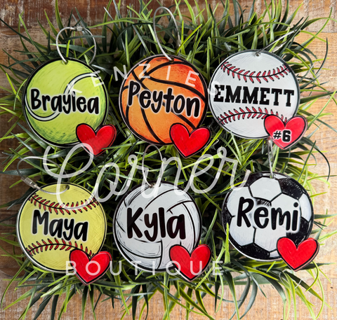 Blank Acrylic heart sport bag tags