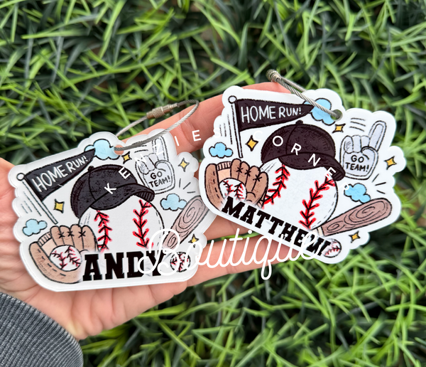 Blank Acrylic baseball collage bag tag or charm MM