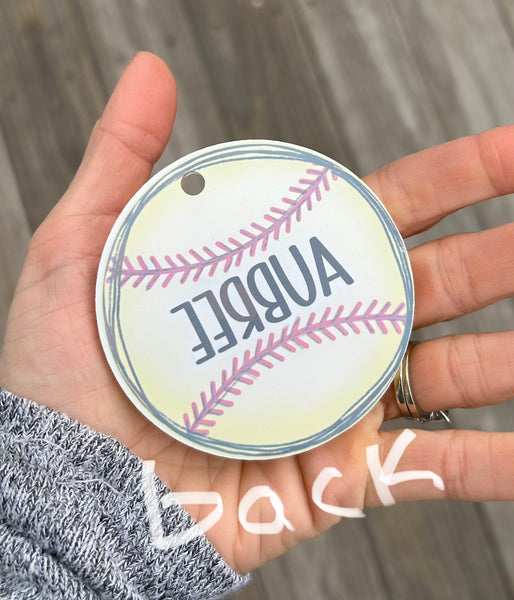 Customized Sport bag tag softball, basketball, baseball, soccer, volleyball, golf