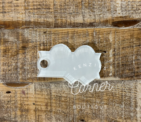 Blank Acrylic valentine 40 oz name plate topper double heart