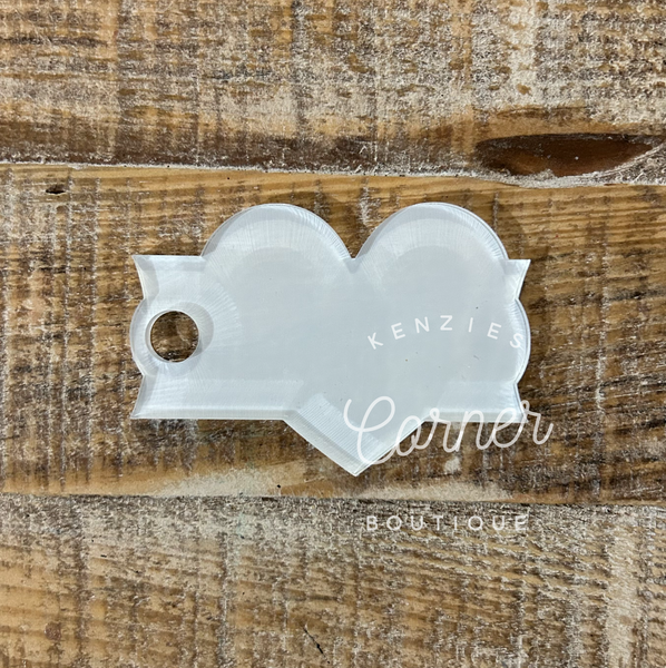 Blank Acrylic valentine 40 oz name plate topper single heart
