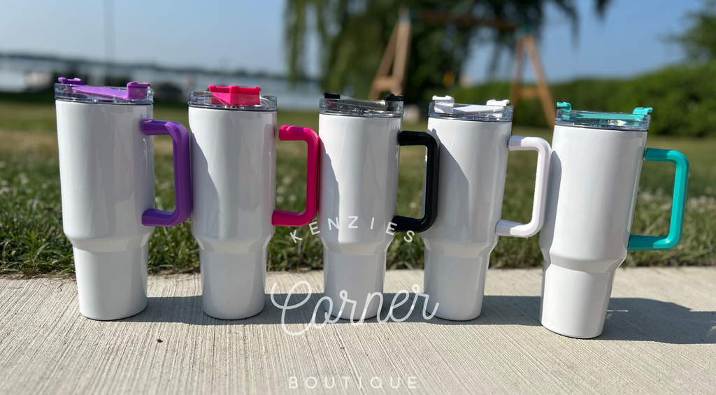 40oz Colored Tumblers with Handle - Blank for Sublimation