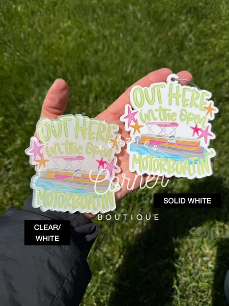 Blank Acrylic motor boating bag tag or charm