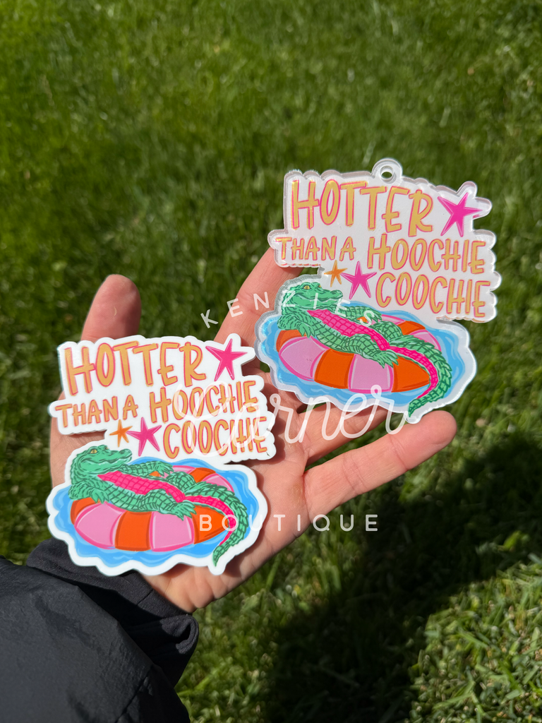 Completed Acrylic motor boating or hoochie coochie bag tag or charm