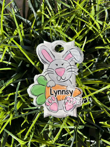 Blank Acrylic 40 oz name plate topper bunny with carrot