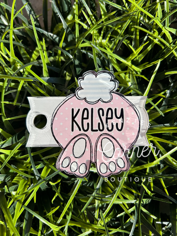 Blank Acrylic 40 oz name plate topper bunny behind