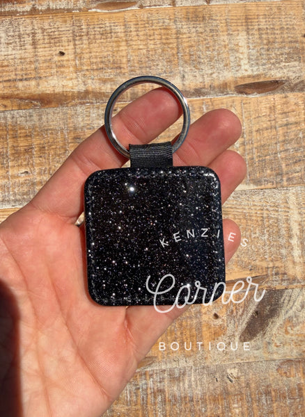 Blank sublimation glitter keychain key chain