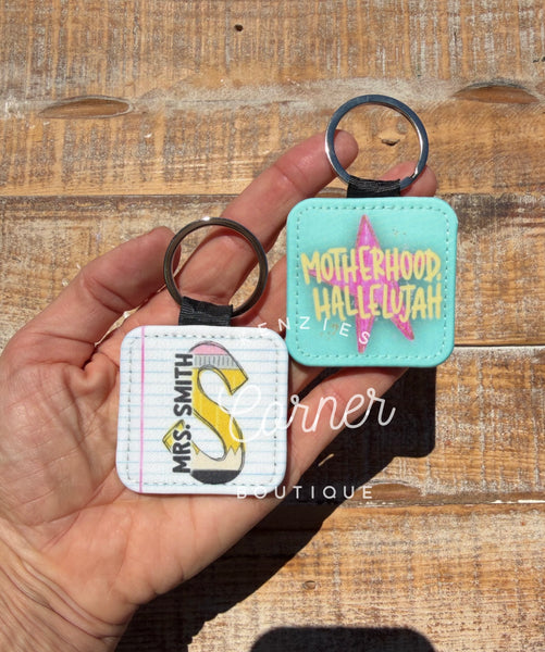 Blank sublimation glitter keychain key chain