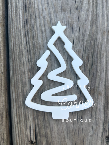 Blank Acrylic Christmas tree paper clip bookmark / bag clip paperclip