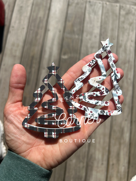 Blank Acrylic Christmas tree paper clip bookmark / bag clip paperclip