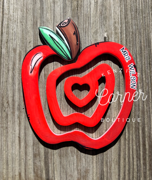 Blank Acrylic paper clip bookmark / bag clip paperclip APPLE