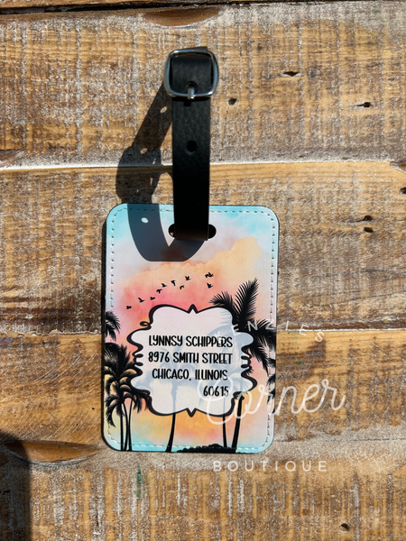 Blank sublimation faux leather double sided Luggage tag