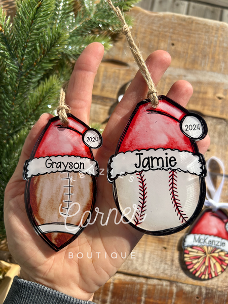 Blank Acrylic cheer and sports ornaments