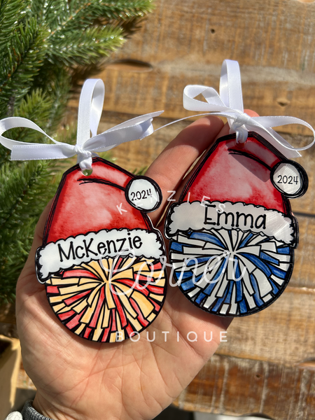 Blank Acrylic cheer and sports ornaments