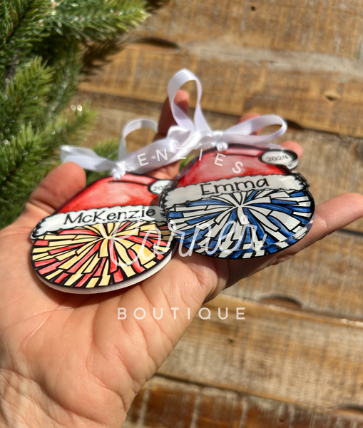 Blank Acrylic cheer and sports ornaments