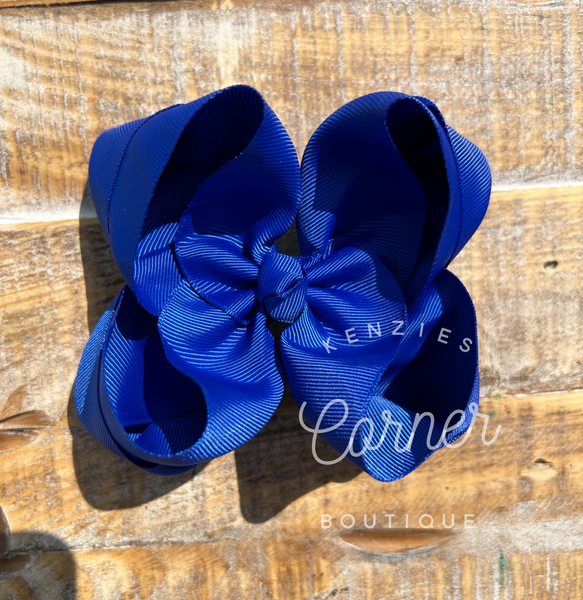 Cobalt blue 5 inch double bow
