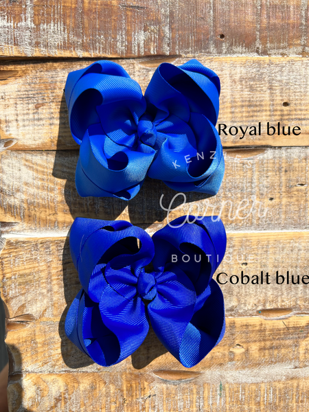 Cobalt blue 5 inch double bow