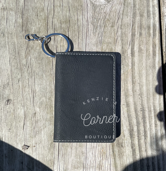 Black laserable leatherette KEYCHAIN wallet