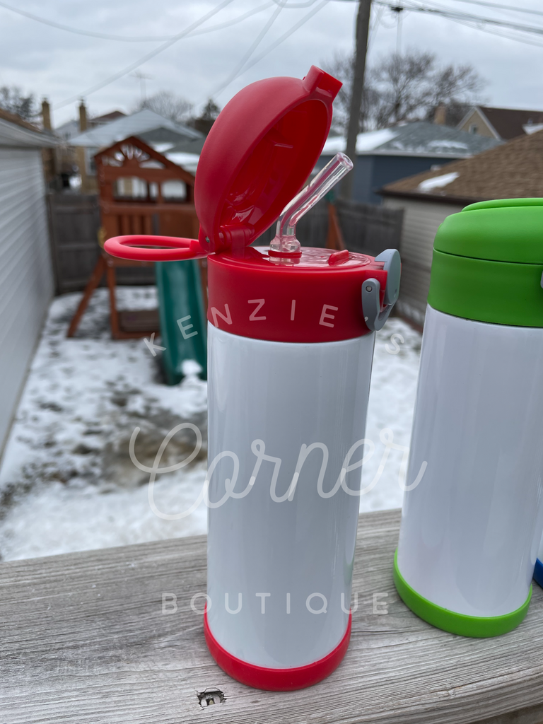 Sublimation Blank 12oz Kids Water Thermos With Strap READY TO SHIP
