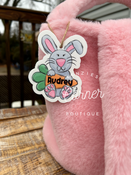 Blank Acrylic bunny Easter tag